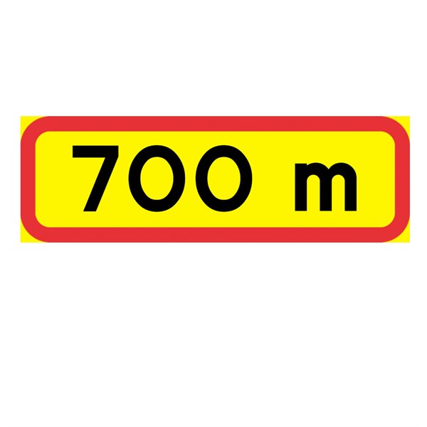 T-tavla 3F gul/röd "700m" 770x295 plast