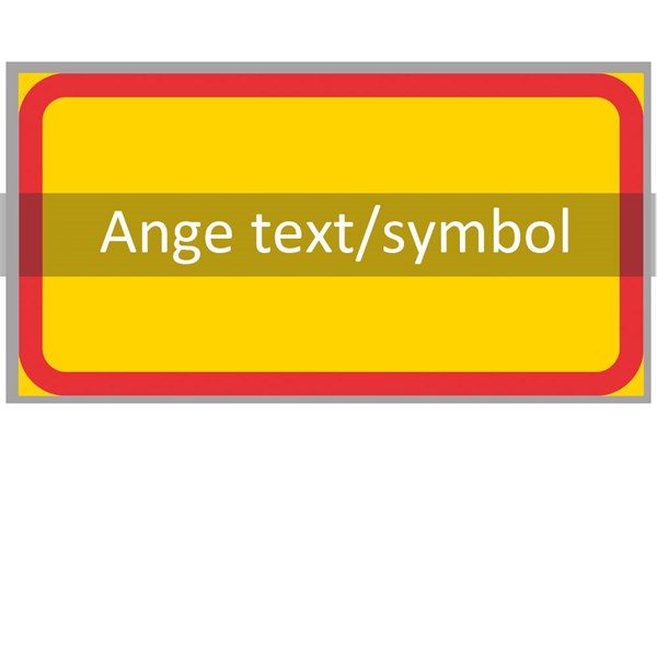 T-tavla 3 gul/röd "ange text/symbol" 400x300 plast