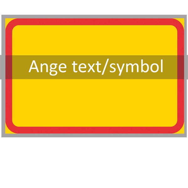 T-tavla 3 gul/röd "ange text/symbol" 600x400 plast