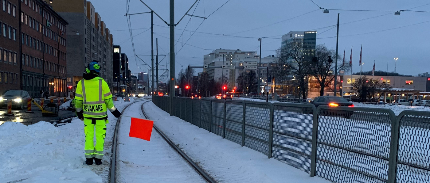 Bevakare vid spårväg