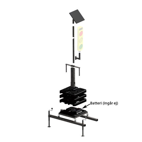 R6 Stabil stand 290 kg for trench with 50W solar cell