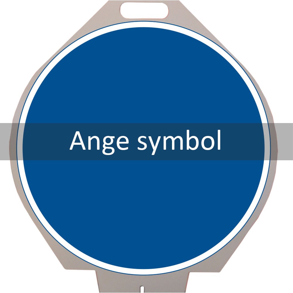 D0 N3 Plastskylt med handtag, "Ange symbol"
