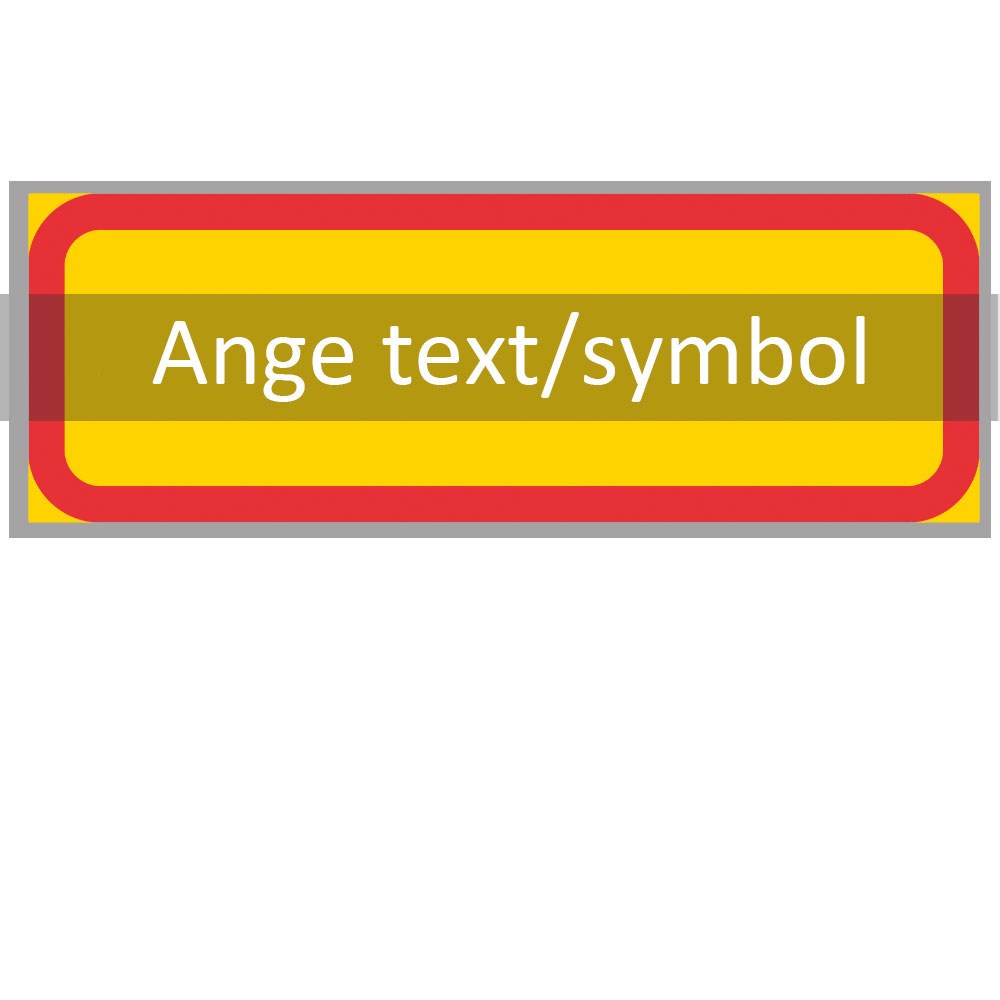 T-tavla 3 gul/röd "ange text/symbol" 400x200 plast