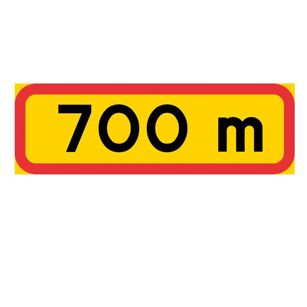 T-tavla 3 gul/röd "700m" 770x295 plast
